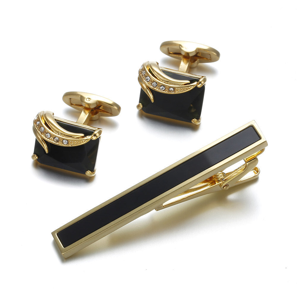 Gold Fashion Tie Clip Cufflinks