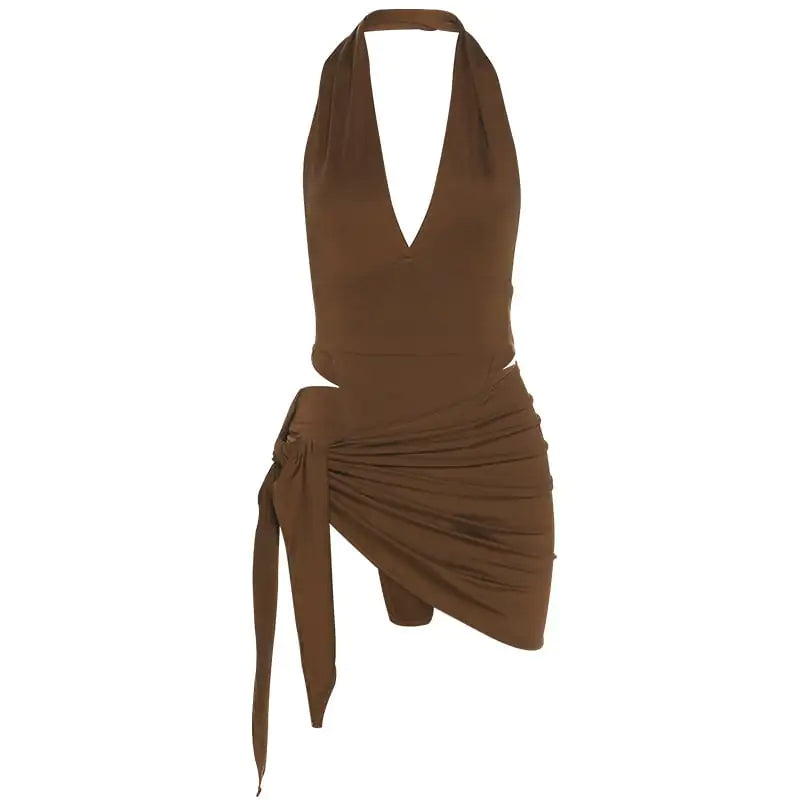 Style Loft Collection Wasting Your Time On Purpose V-Neck Halter Dress