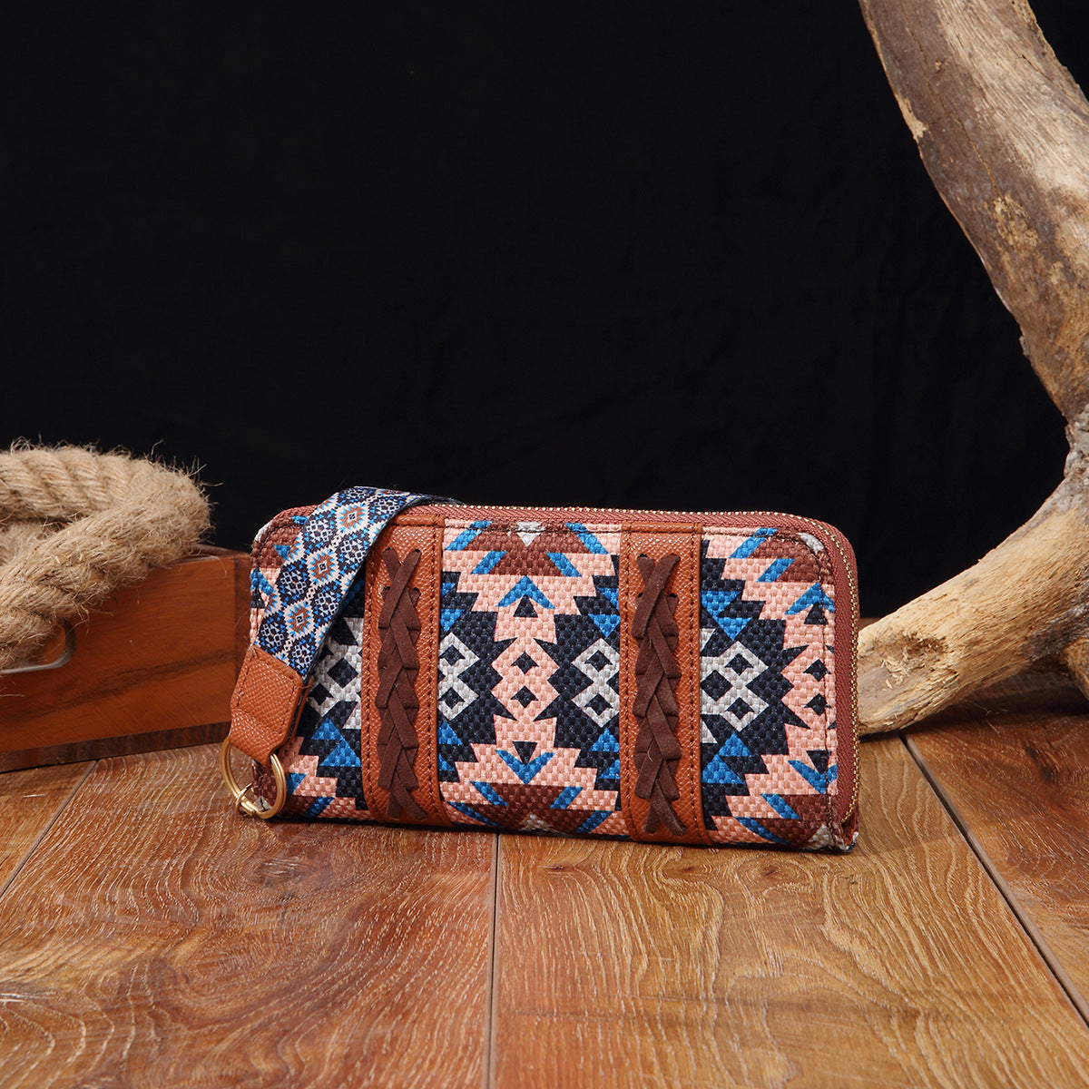 Bohemian Hand-carry Wallet Vintage Print