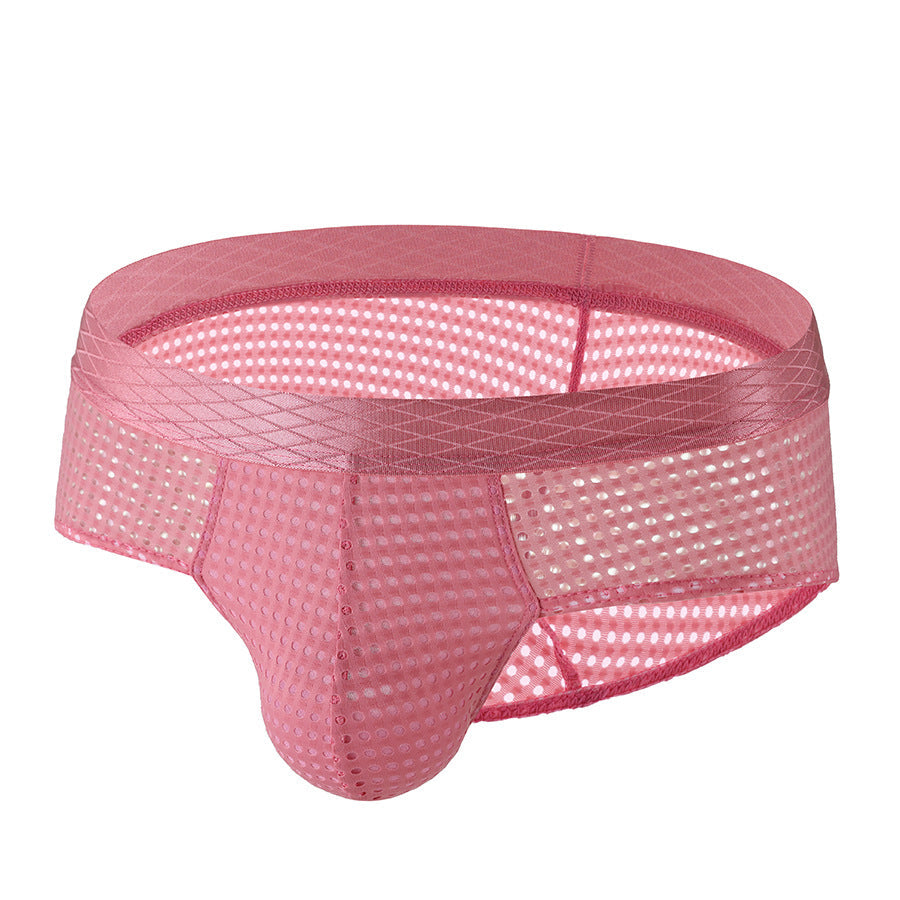 Men's Large Mesh Low Waist Wide Belt Briefs