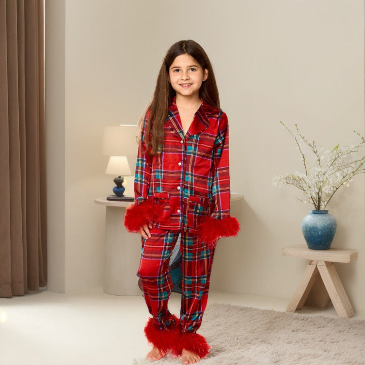 European And American Christmas Pajamas Suit Printed Homewear Children