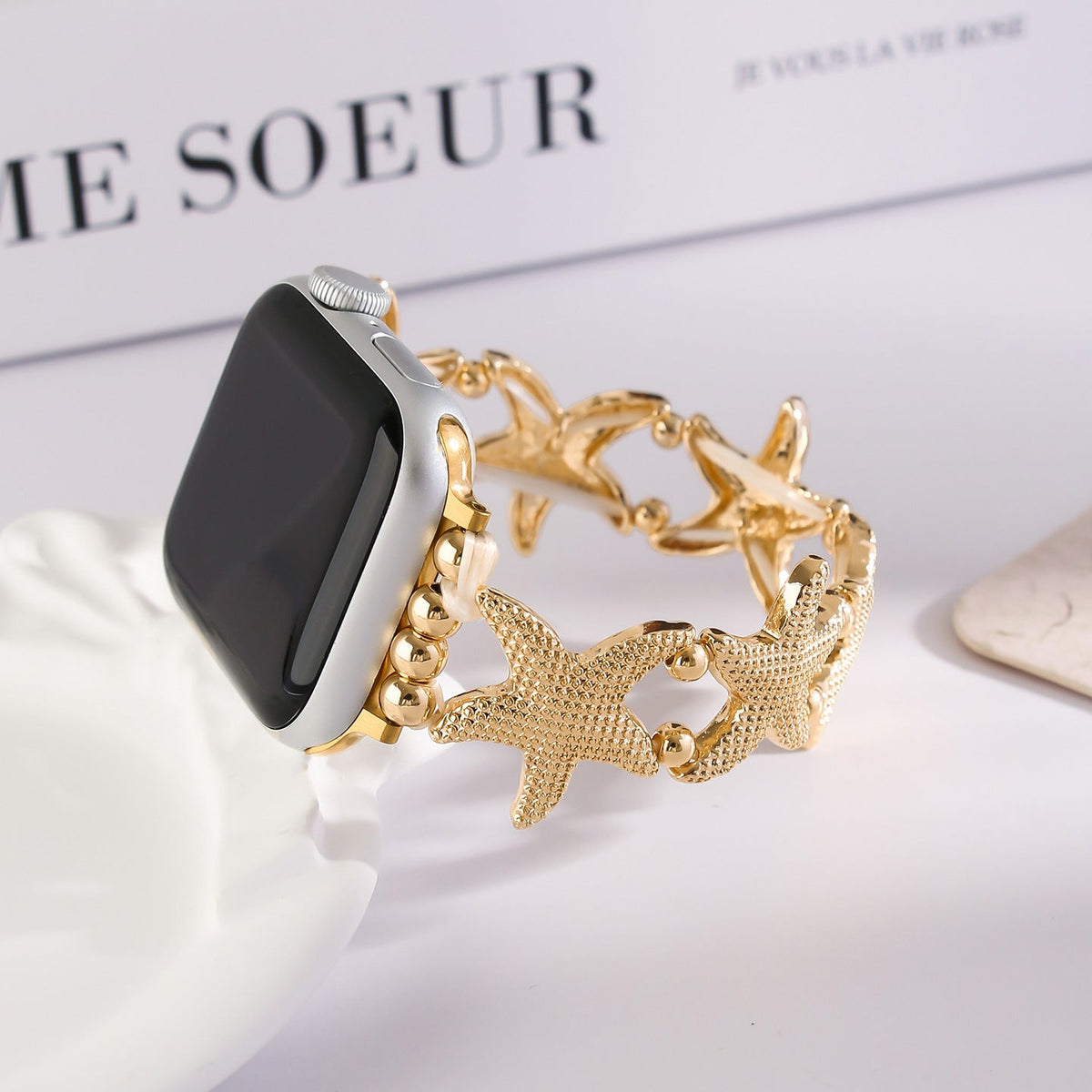 Starfish Strap Suitable For Iwatch9876 Watch Metal Strap Five-Pointed Star Bracelet Xiaomi 9 8Pro