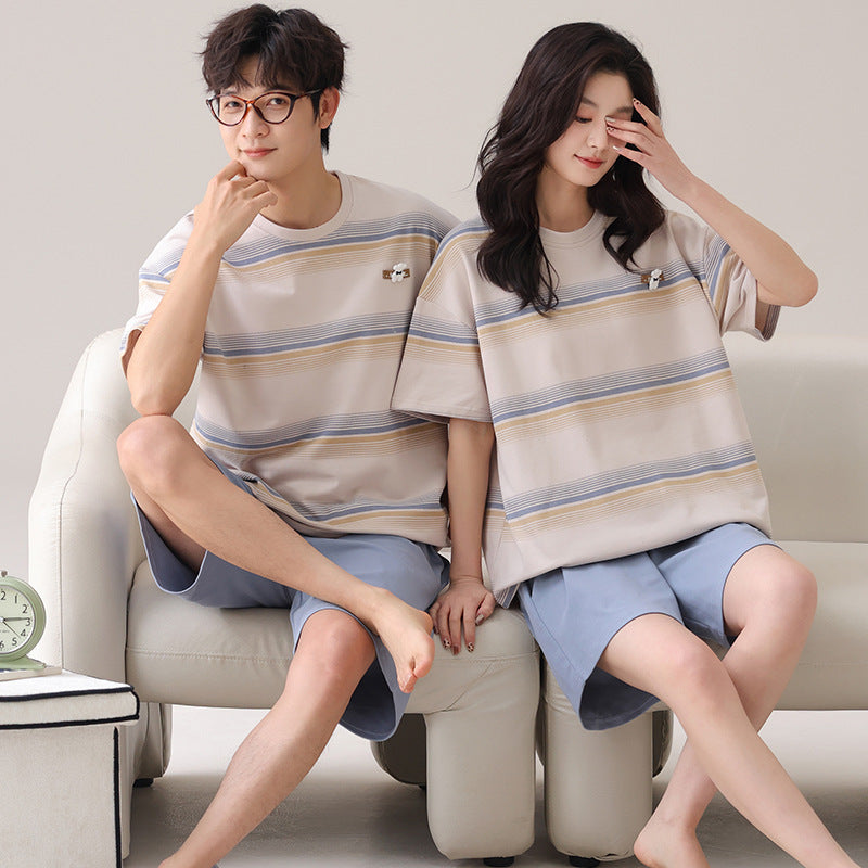 Outdoor Wear Loose Short-sleeved Shorts Couple Pajamas