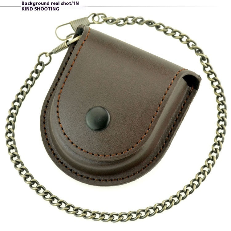New Black 181 Retro Denim Leather Pocket Watch