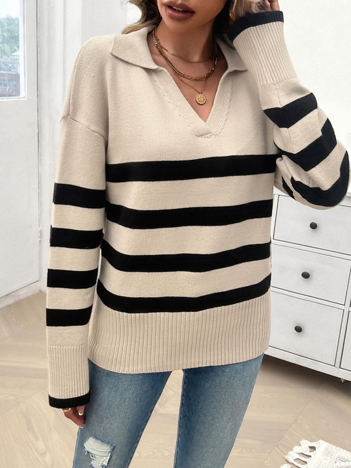 Women's Striped Sweater Vest