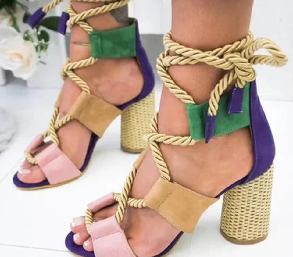 Style Loft Collection Backyard Barbecue Chunky Heel Sandals