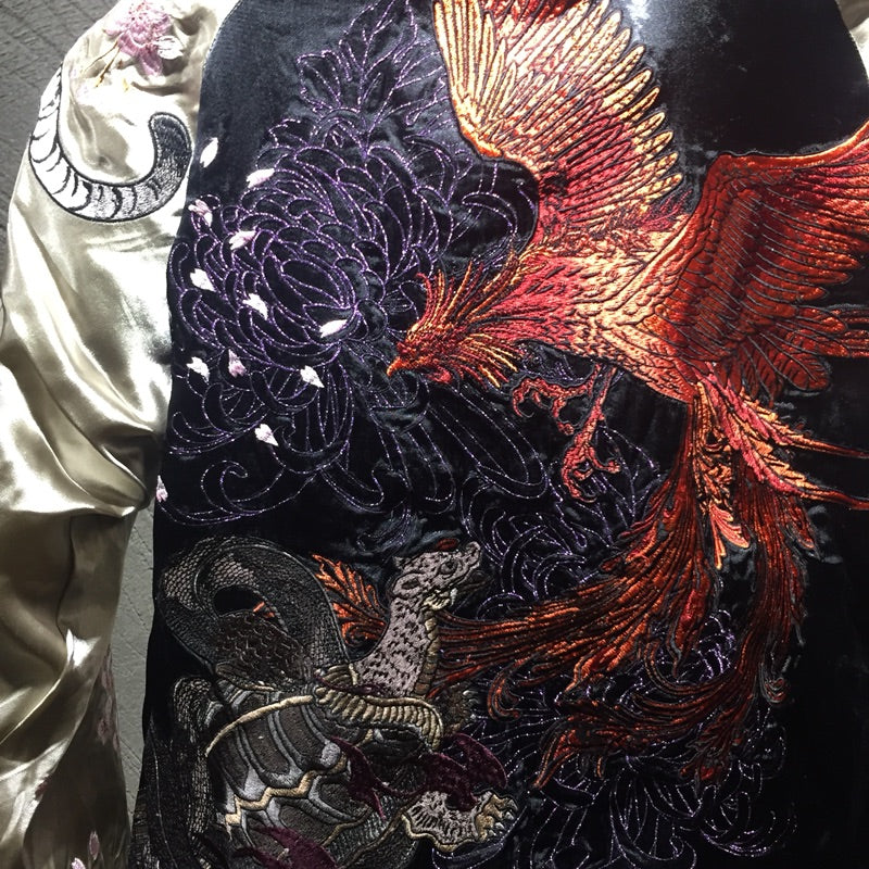 Men's Double-Sided Embroidered Jacket with Four Gods