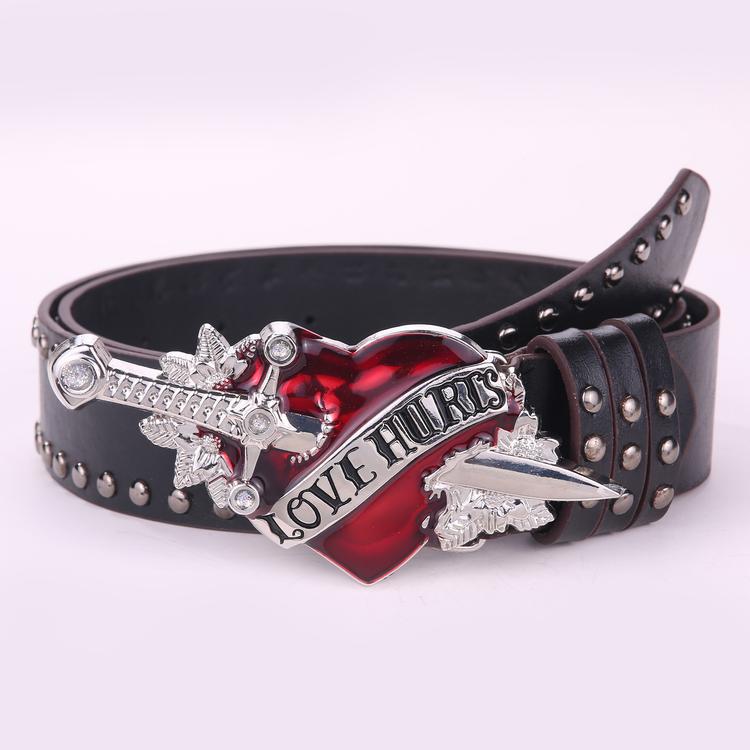 One Sword Piercing The Heart Big Head Belt Buckle Personality Spicy Girl