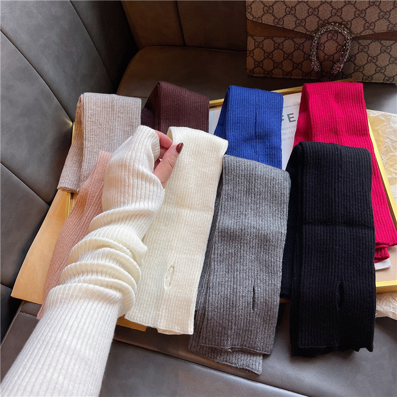 Versatile Gloves For Girls Arm Warmers Knitted Sleeves Long Fingerless Covers