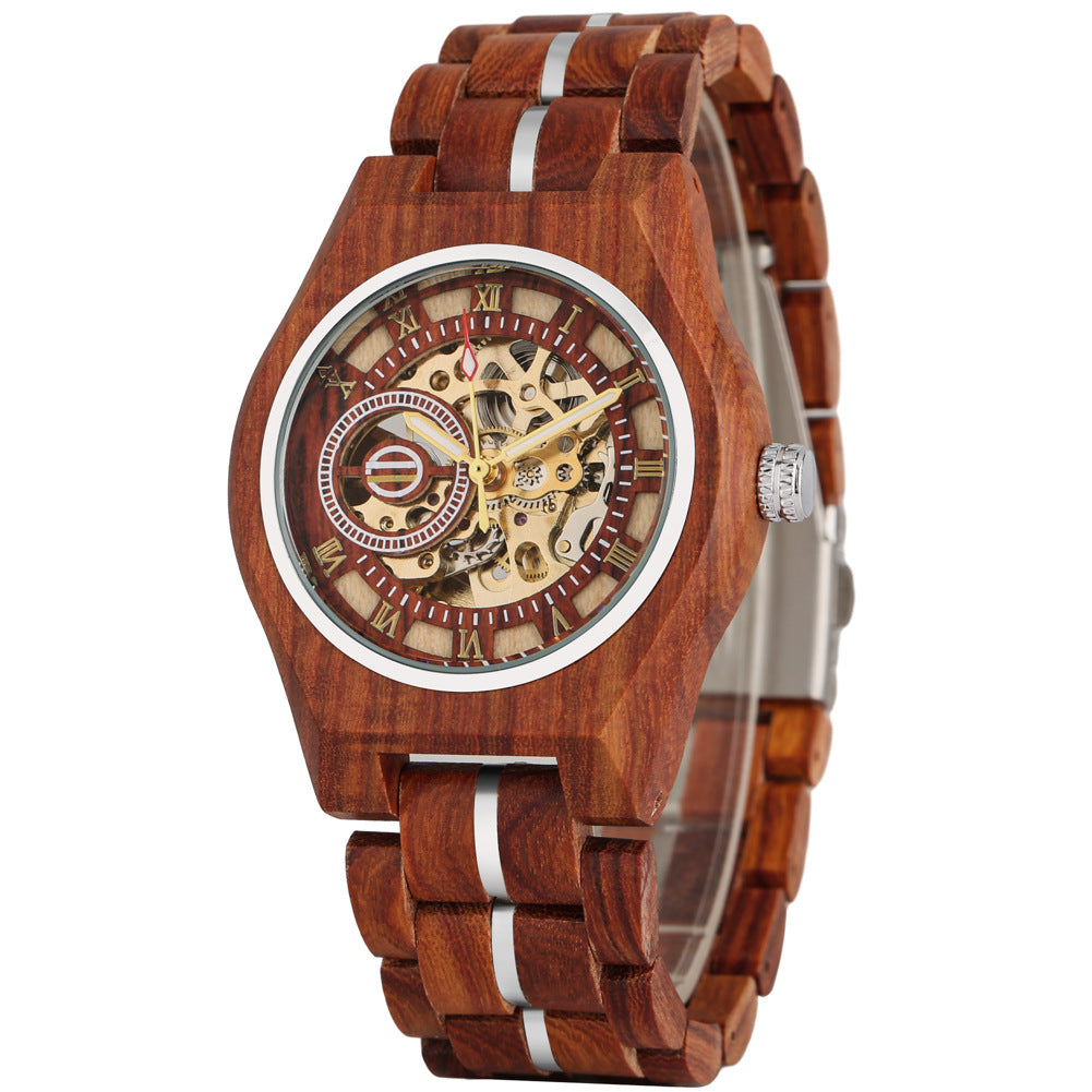 Openwork Roman Dial Automatic Mechanical Mens Watch