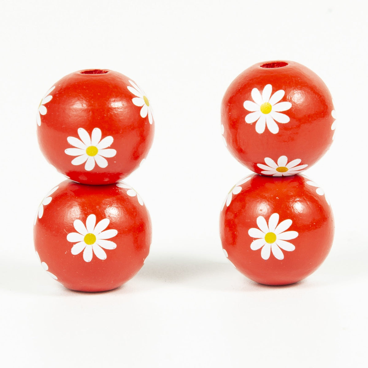 Daisy Wood Bead Necklace