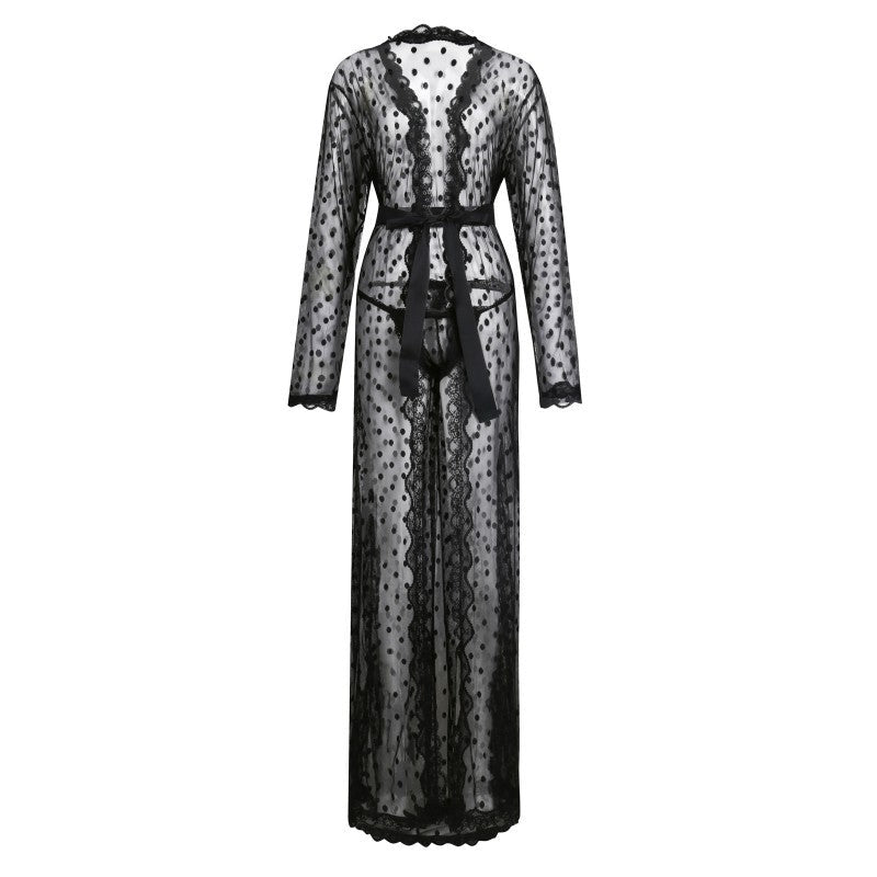 New Men's Japanese-style Polka Dot Lace Bathrobe