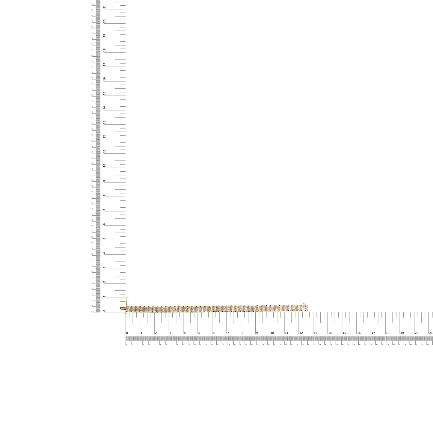 Style Loft Collection 14K Gold 5.00 Ctw Square Princess Cut White Diamond Rectangular Invisible Set Link Tennis Bracelet (H-I Color, SI2-I1 Clarity) - 7.25” Inches