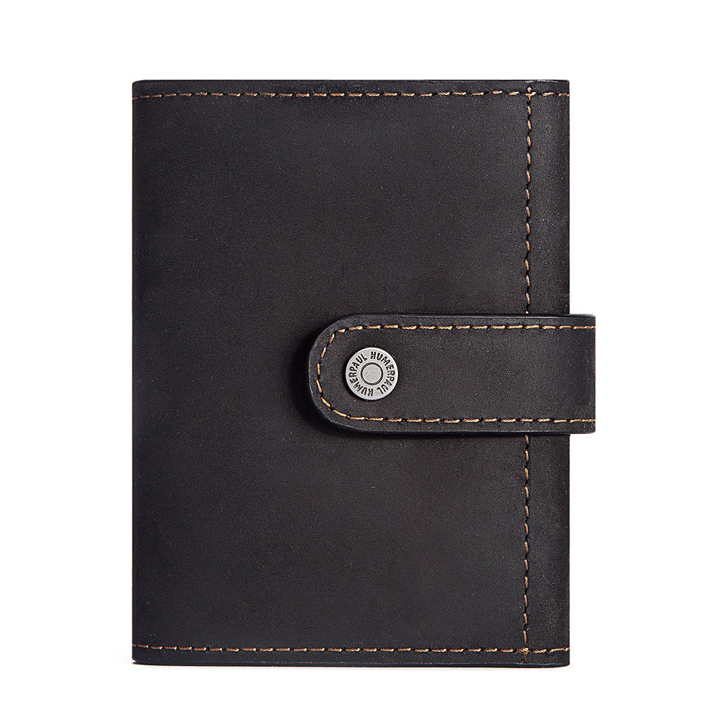 Coin Purse Metal Card Case Leather Card Sleeve ID Sleeve Leather Credit Card Holder