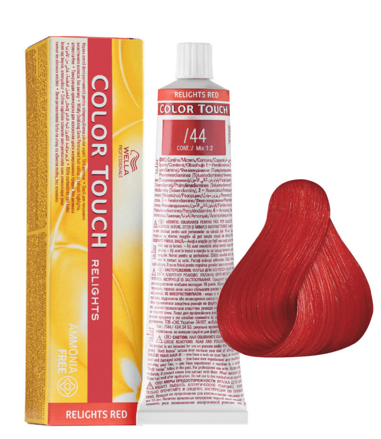 Color Touch Relights Demi-Permanent Color - 44 Intense Red by Wella for Women