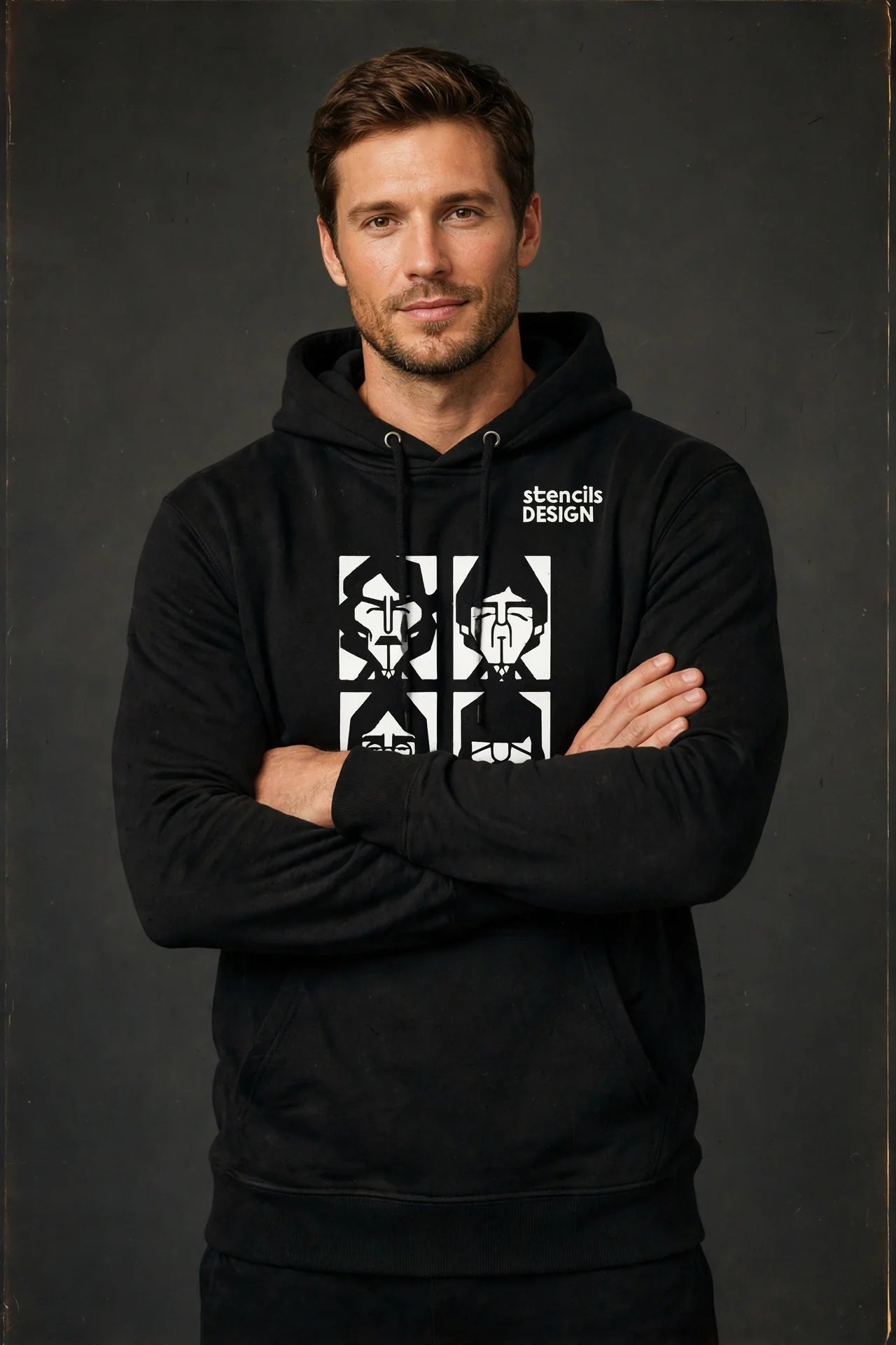 Unisex Premium Pullover Hoodie | Cotton Heritage M2580 | Stencils Design