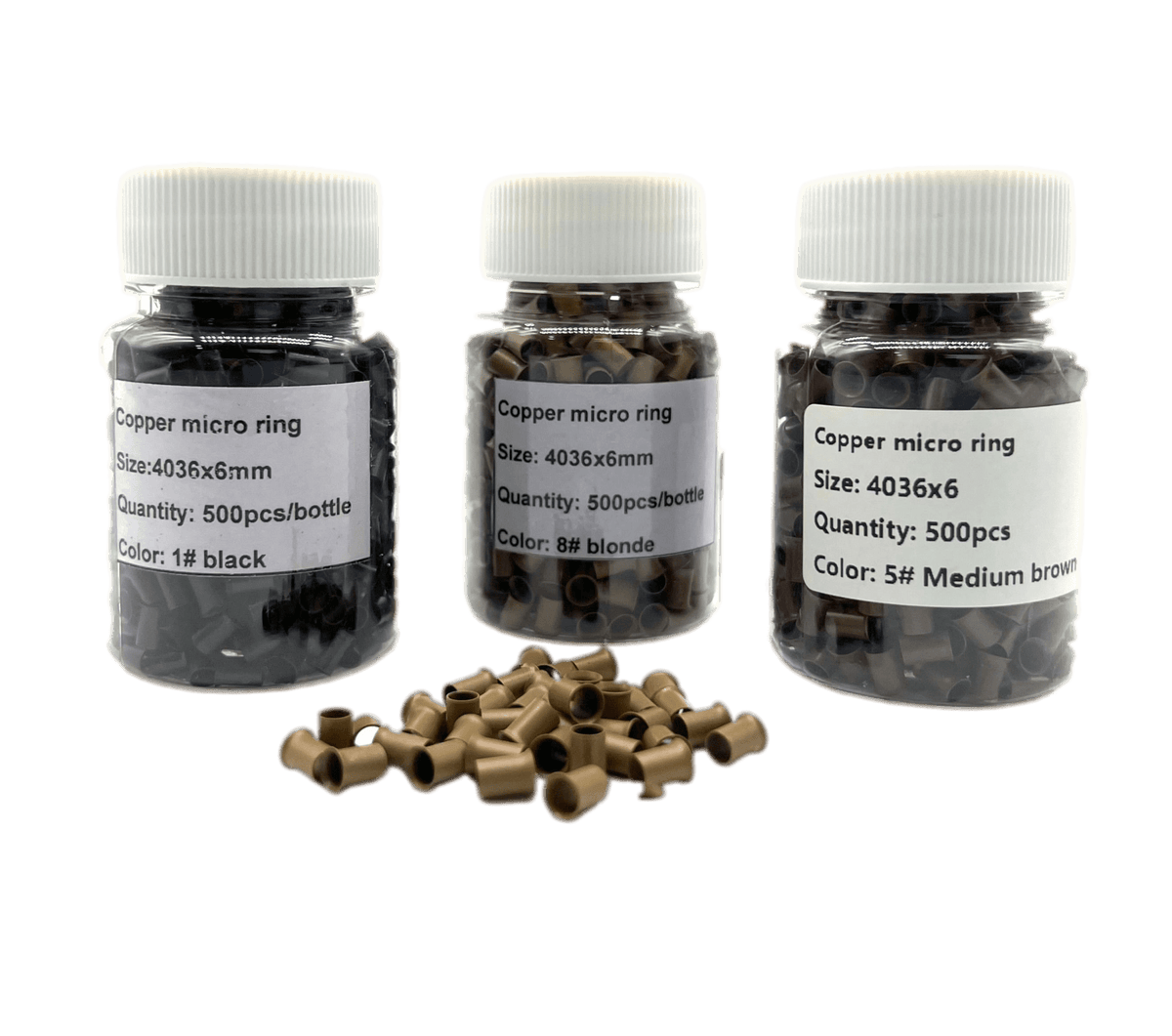 Copper Micro Link Style C - Size 4.0 x 3.6 x 6.00 mm 1 bottle (500 pieces)