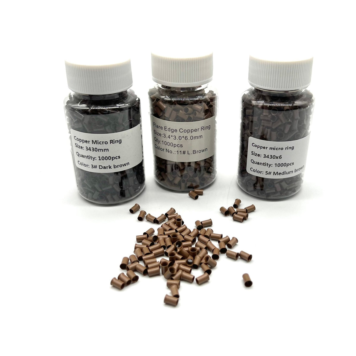Copper Micro Link Style D - Size 3.4 x 3.0 x 6.00 mm 1 bottle (1000 pieces)