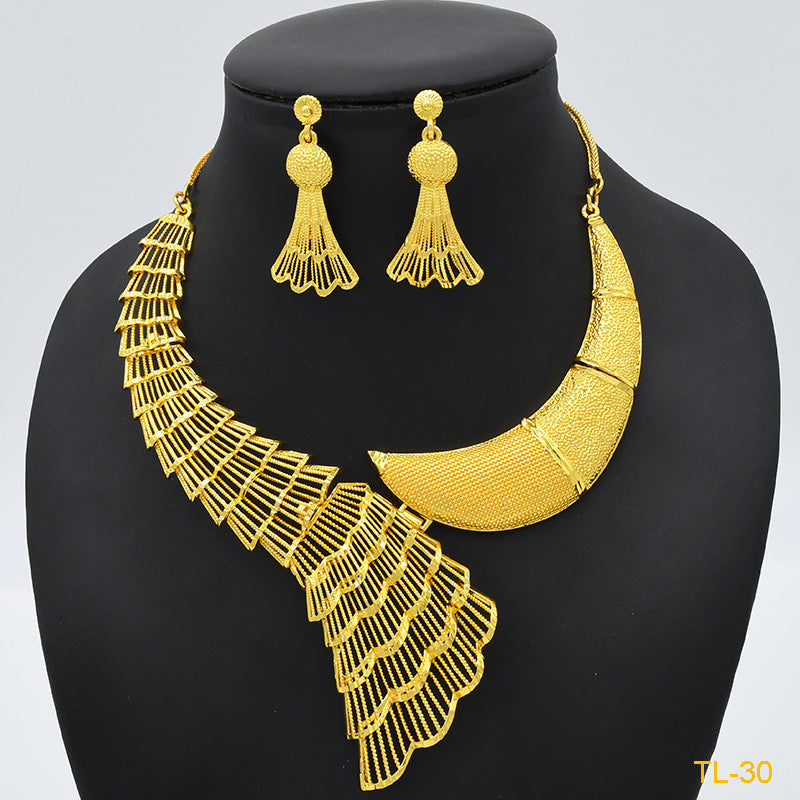 Gold Flower Jewelry Set