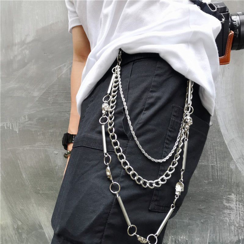 Punk Metal Jeans Chain Skull