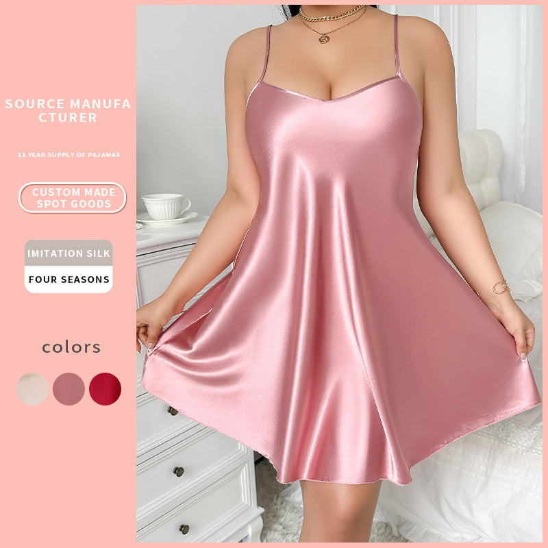 Plus Size Backless Slip Dress Women