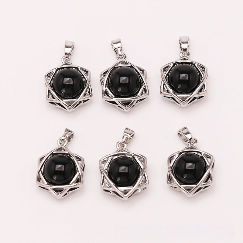 Crystal Aventurine Agate Star Pendant Beads