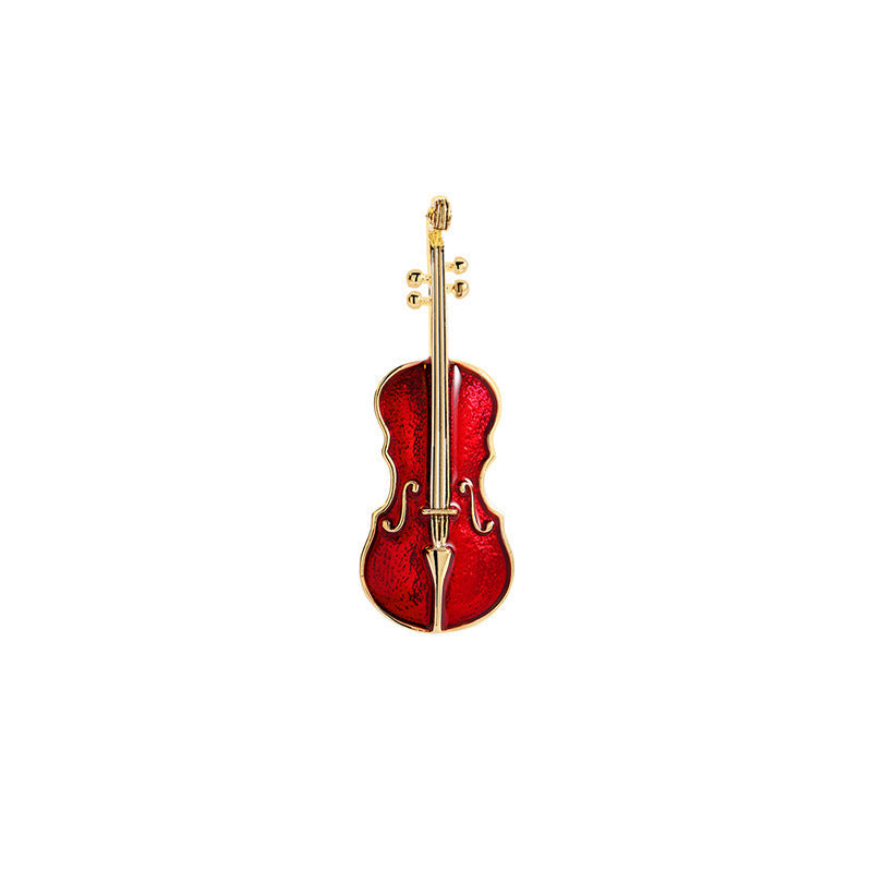 Light Luxury Cold Style Violin Brooch Pin