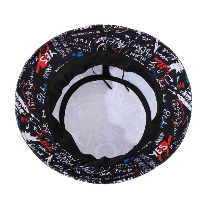 Korean Fashion Graffiti Street Adjustable Fisherman Hat
