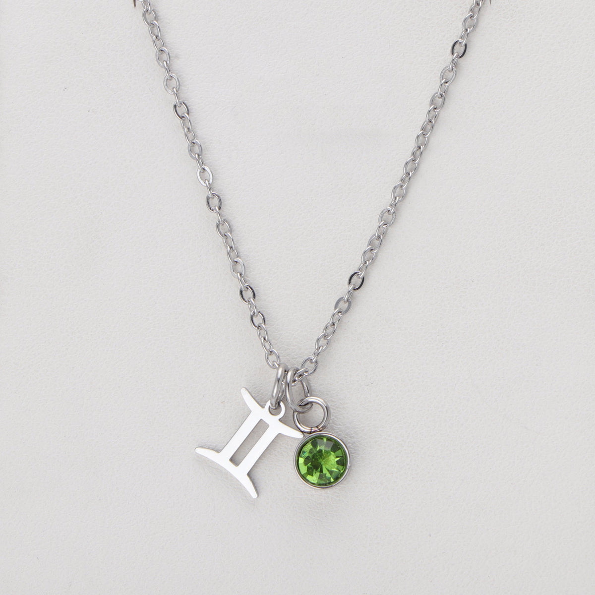 Western Birthstone Necklace With 12 Zodiac Gemstone Pendants