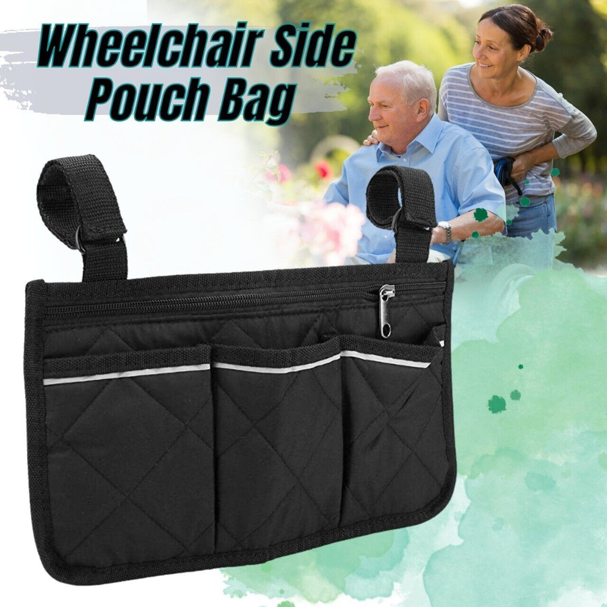Outdoor Wheelchair Armrest Storage Pouch: Organizer Holder Pack