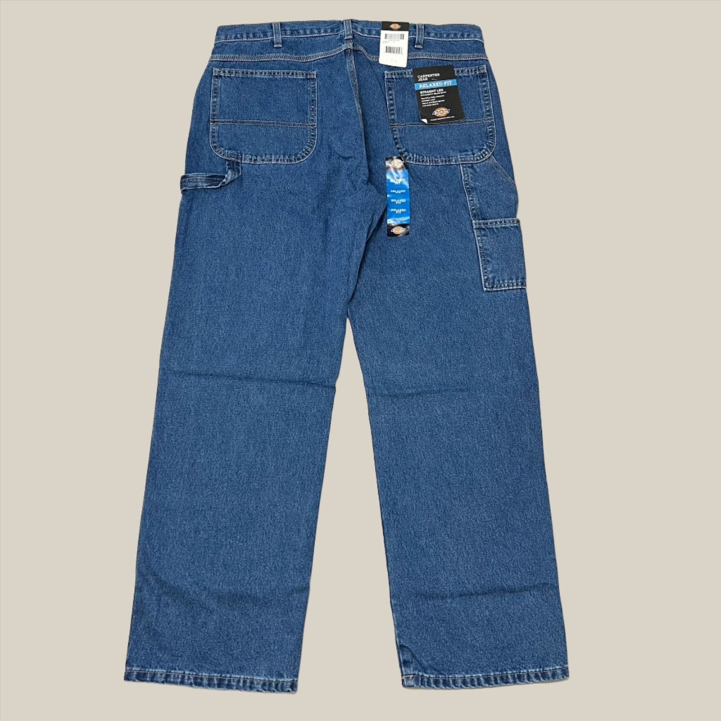 DICKIES Relaxed Fit Carpenter Jean Mns Sz 42X30 Stonewashed Indigo Blue 19294SNB