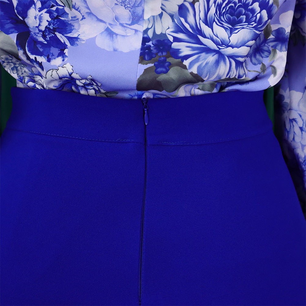 Women's Loose Large Size Casual Printed Long Sleeve Two-piece Suit