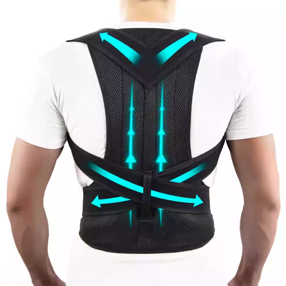 Unisex Back Support Posture Corrector With Shoulder Support