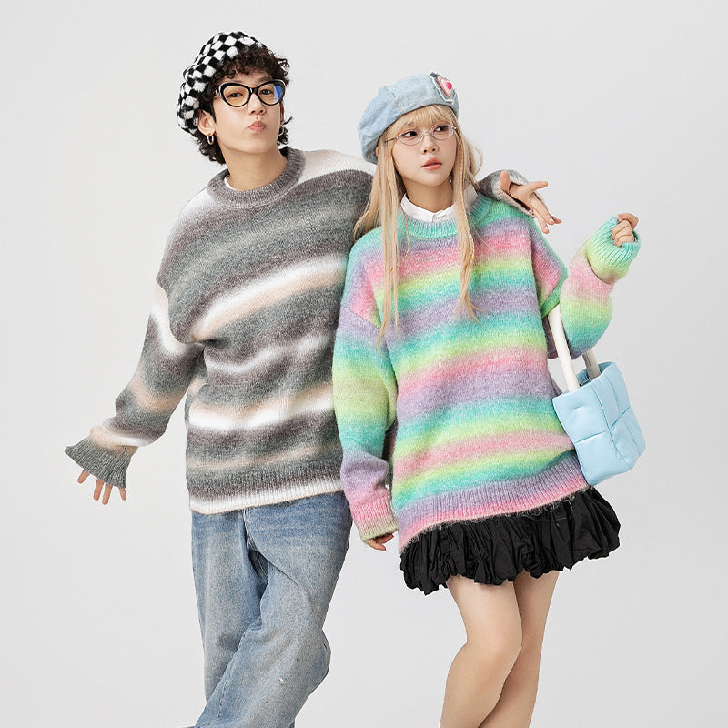 Knitwear Coat Couple Wear Round Neck Sweater