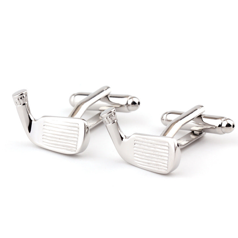 Golf Racket Shape Metal French Shirt Cufflinks