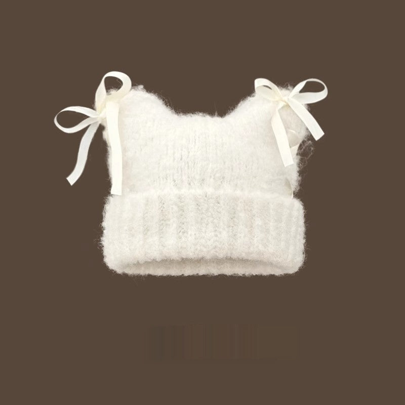 Bow-knot Knitted Casual Hat For Women