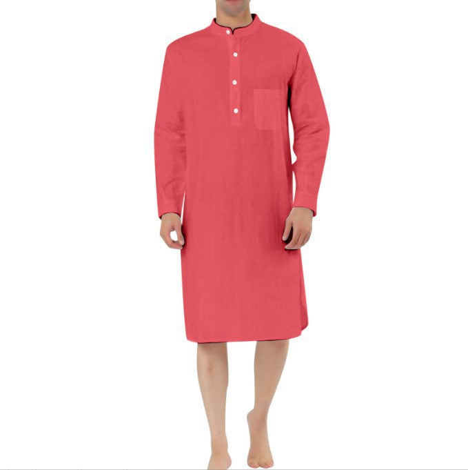 Fashion Simple Pocket Men's Shirt Robe