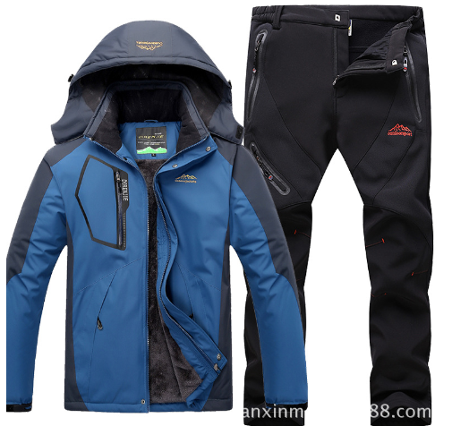 Men's Winter Waterproof Fleece Lined Outdoor Jacket Set