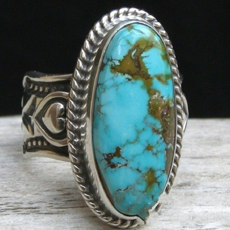 Ladies New Vintage Green Turquoise Ring