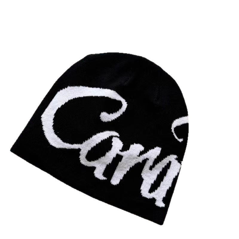 Lettered Knitted Beanie Warm Ear-Protecting Hat For Men