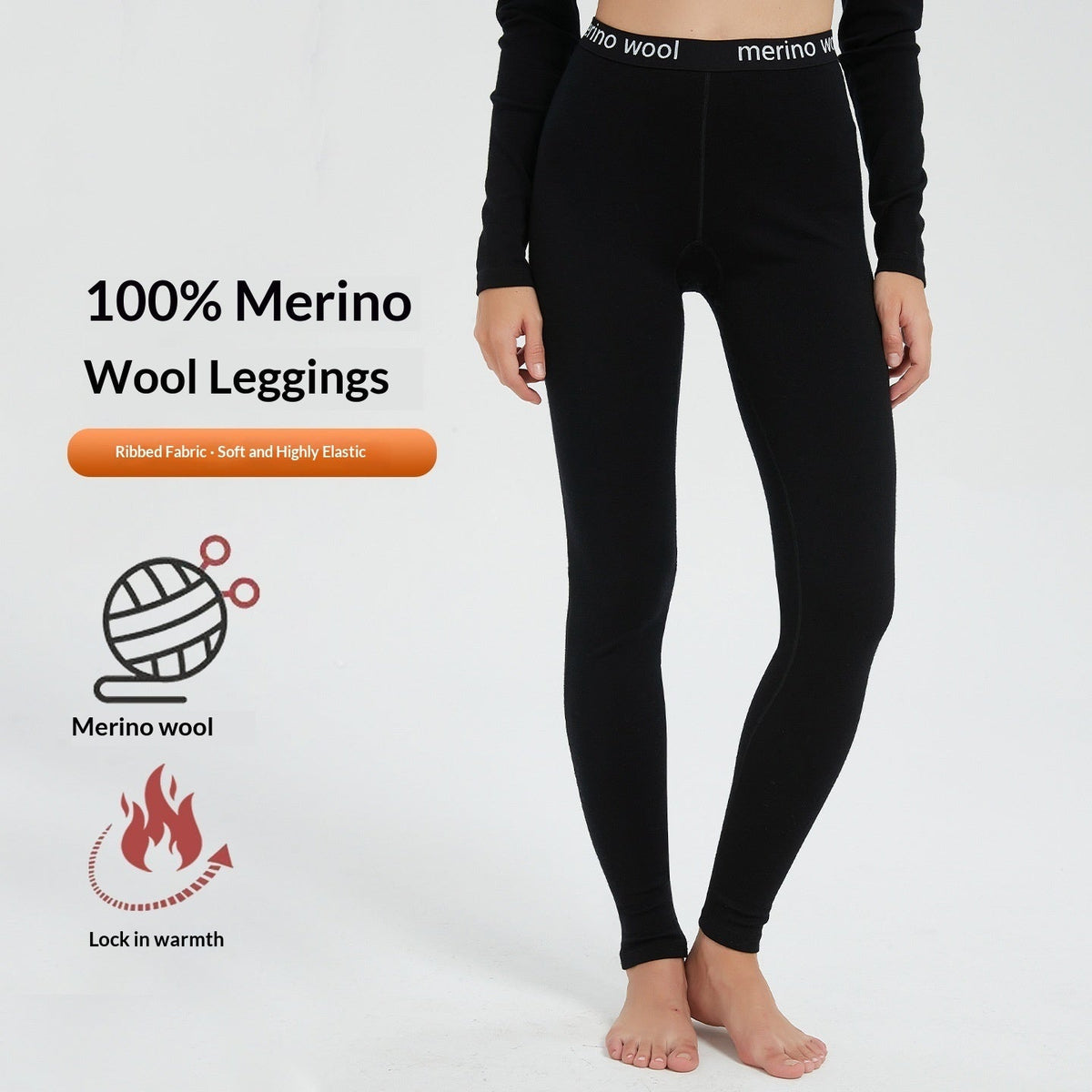 Womens Merino Wool Base-Layer Pants Outdoor Quick-Dry Tights