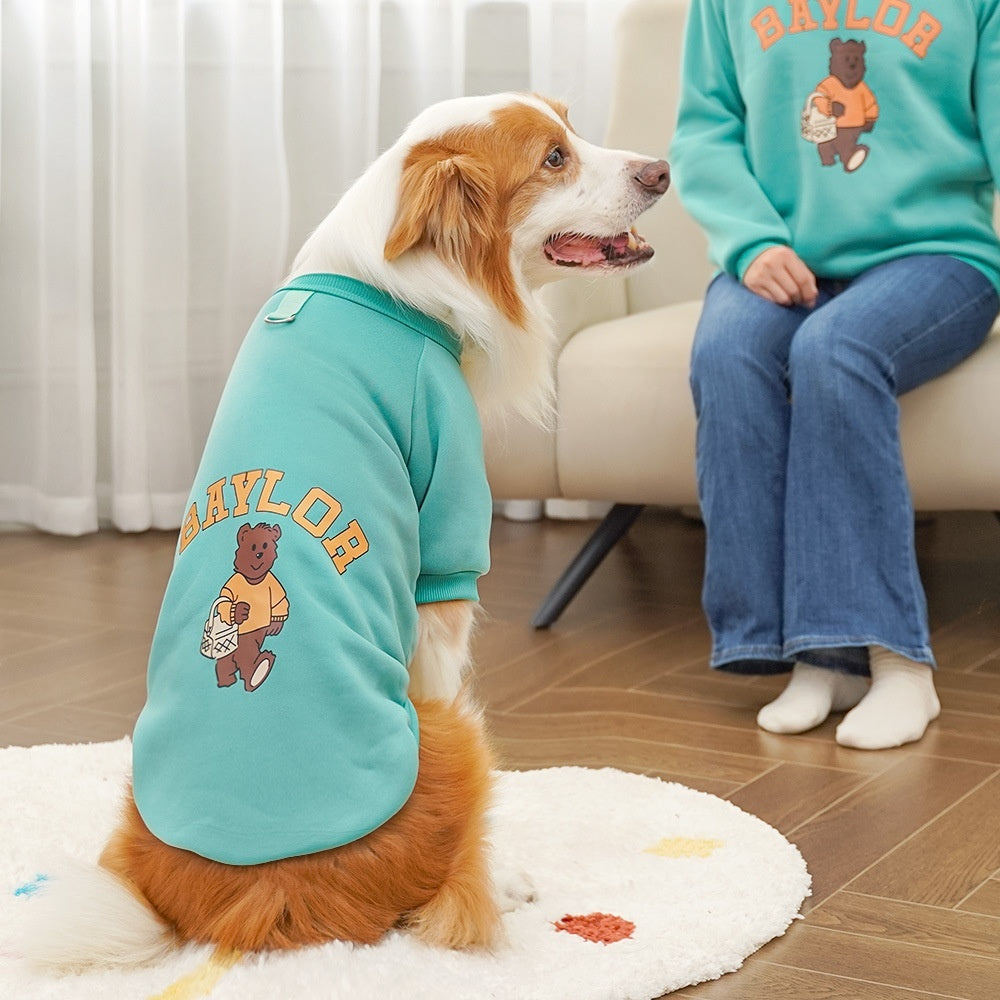 Autumn And Winter Parent-child Pet Clothing Dog Clothes And Supplies Fleece-lined