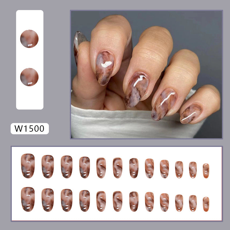 Ombre False Nails Oval-shaped Ready-to-wear Nails