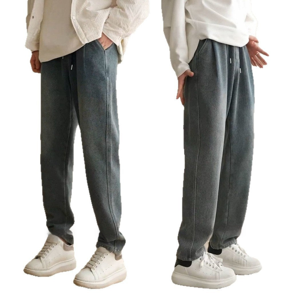 Mens Loose Versatile Retro-Style Spring Jeans