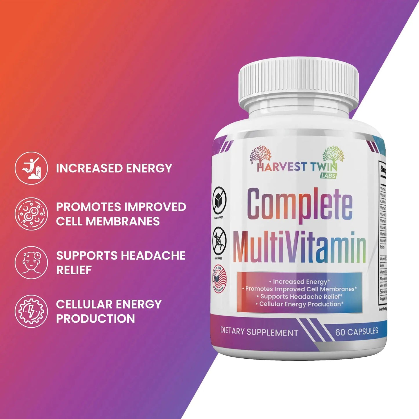 Style Loft Collection Complete MultiVitamin for Energy, Headache Relief, and Cell Production