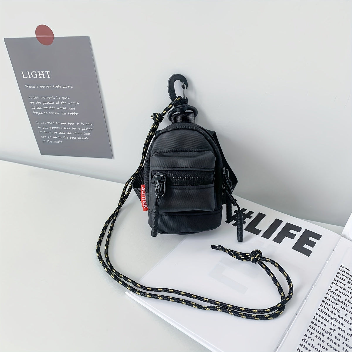 Mini Backpack with Lanyard for Men and Women