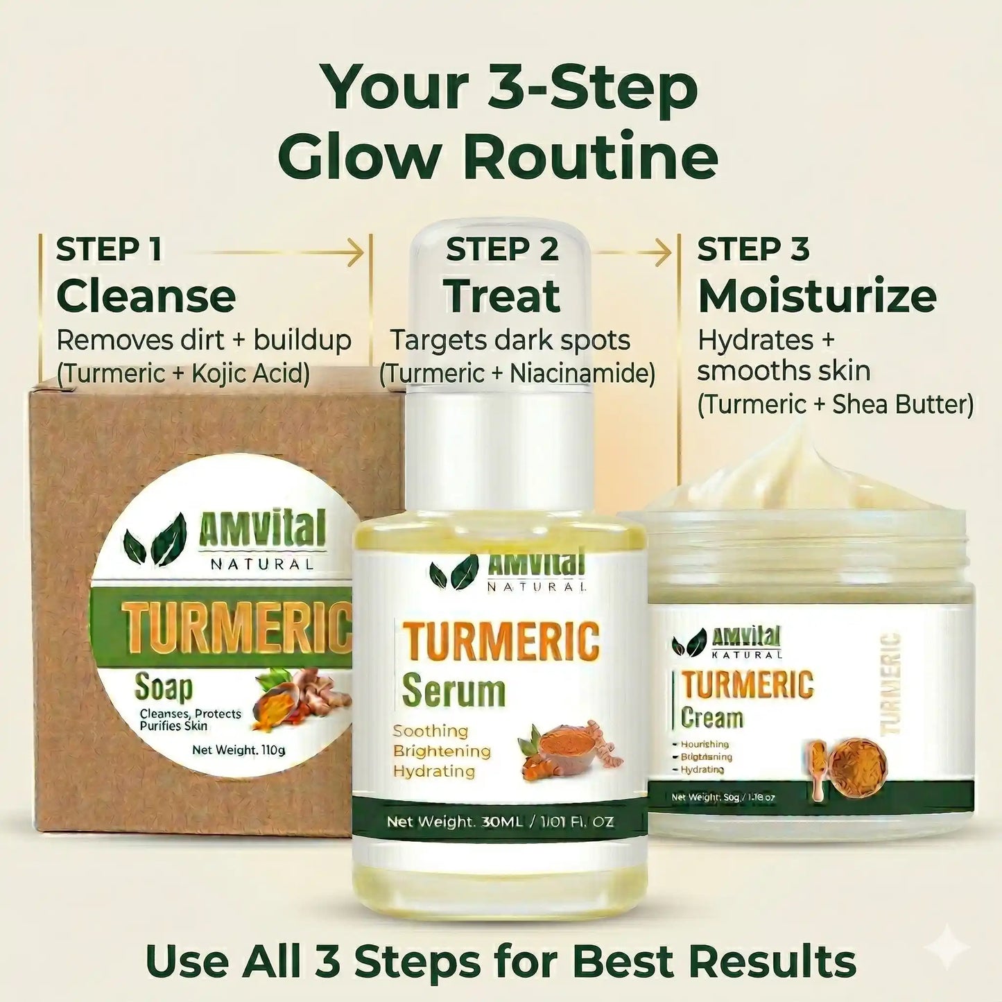 Daily Glow Routine Bundle (Cleanse + Treat + Moisturize)