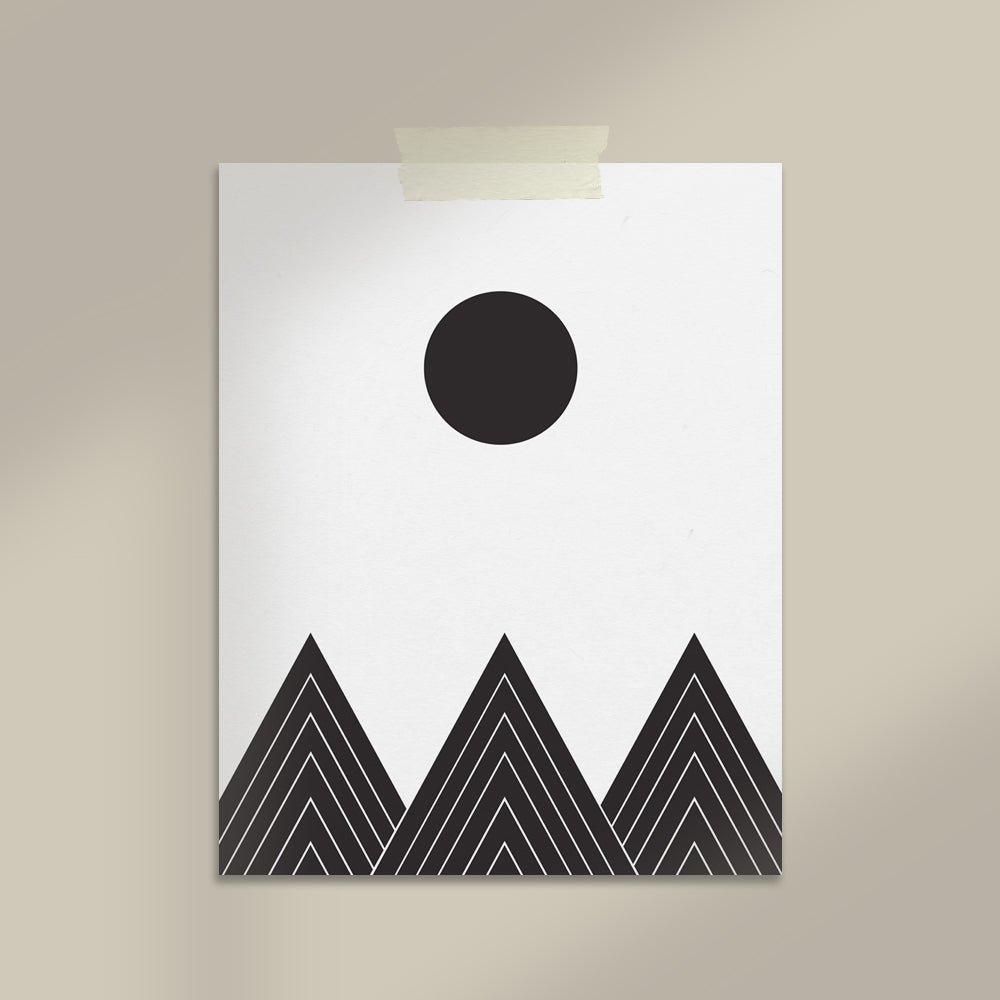 Black Triangles Scandinavian Art Print | Home Decor | Kitchen + Metal