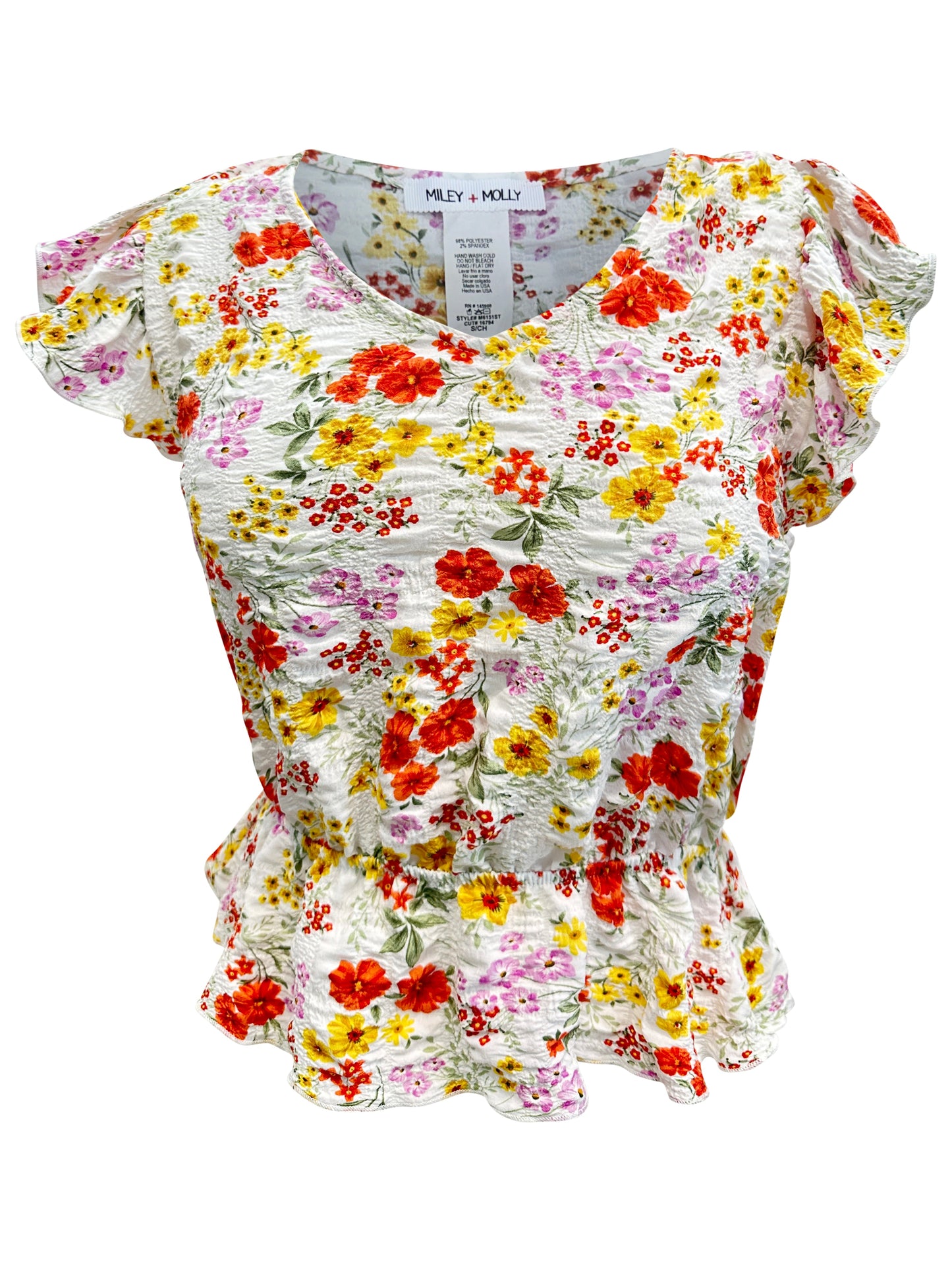 Floral Ruffle Sleeve Peplum Top – Effortlessly Feminine and Chic | Apparel | Kitchen + Metal