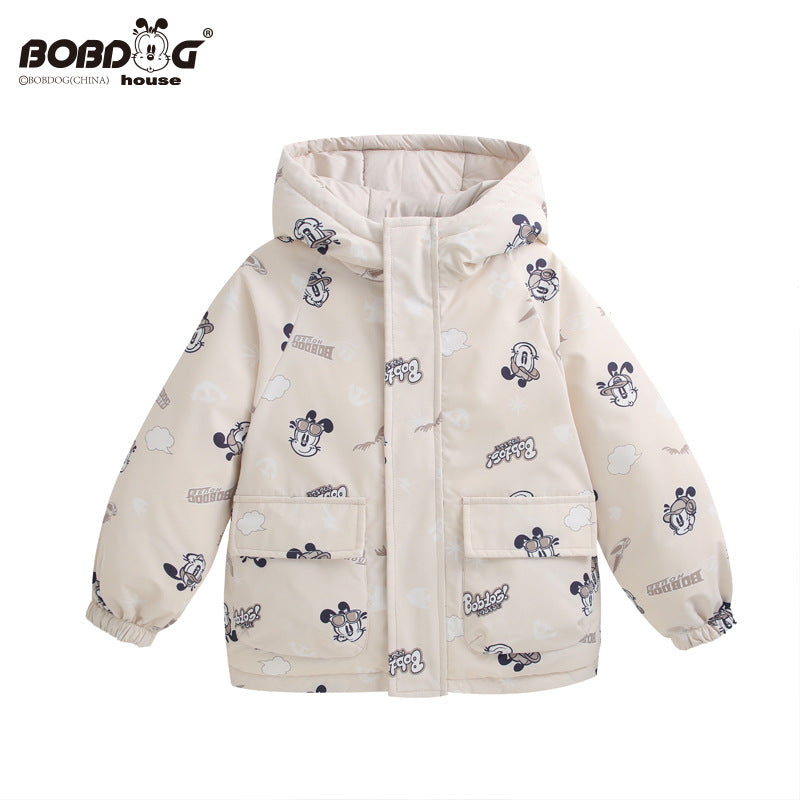 Babu Bean Reversible Down Jacket for Kids Winter Outerwear